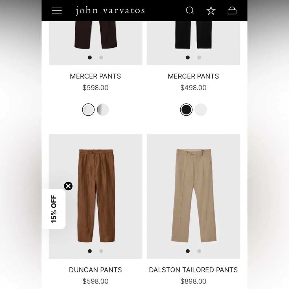 New NWT John Varvatos Thompson Men's Classic Straight-Leg Dress Tan Khaki Pants